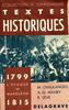 Textes historiques 1799 - 1815 : L'époque de Napoléon