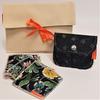 Pochette cadeau zéro-déchet : 7 lingettes lavables en bambou Oeko- Tex GOTS et une pochette à savon - Fleurs