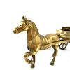 Sculpture cheval avec charrette doré - Photo 1