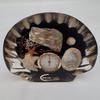 Thermomètre coquille Saint Jacques résine coquillages art-déco objet 100% vintage  - Photo 0
