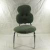 Petite chaise pour enfants vintage, touché velours bleu ciel - forme visage. - Photo 4