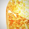 Photophore murale en verre transparent avec grains de verre jaunes dorés incrustés - Photo 5