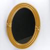Miroir ovale cadre en rotin et osier vintage - Photo 1
