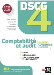 Comptabilité et audit DSCG 4. Manuel, applications, corrigés, Edition 2022-2023 - Photo entière