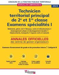 Technicien territorial principal de 2e et 1re classe. Examens spécialités Volume 1, Edition 2023 - Photo entière