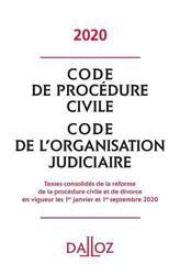 Code de procédure civile. Code de l'organisation judiciaire, Edition 2020 - Photo entière