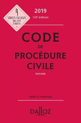 Code de procédure civile annoté. Edition 2019 - Photo entière