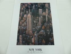 Poster New York Empire state building (The city that never sleeps)  - Photo entière