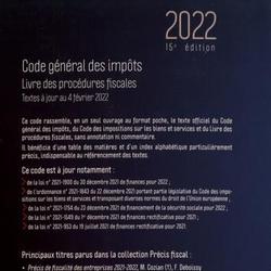 Code général des impôts & Livre des procédures fiscales. Edition 2022 - Photo 1