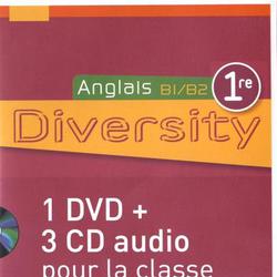 Anglais 1re B1/B2 Diversity. 1 DVD + 3 CD AUDIO - Photo zoomée
