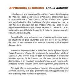 Apprendre le krobou - Learn krobou. Côte d'Ivoire - Ivory Coast, Edition bilingue français-anglais - Photo 1