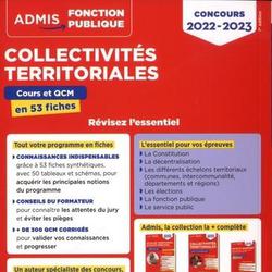 Collectivités territoriales catégories B et C. Cours et QCM en 53 fiches, Edition 2022-2023 - Photo 1