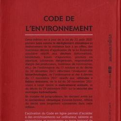 Code de l'environnement. Annoté & commenté, Edition 2022 - Photo 1