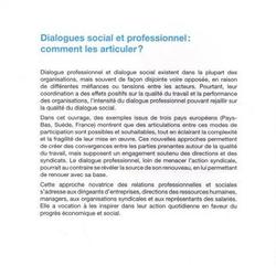 Dialogues social et professionnel : comment les articuler ? - Photo 1