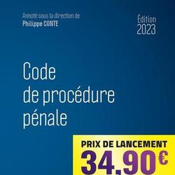 Code de procédure pénale. Edition 2023 - Photo 0
