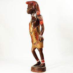 Statuette guerrier Massaï en bois - Photo 1