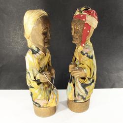 Couple en bois et tissu origine Indonésie - Photo 1