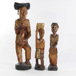 Lot de 3 statuettes ethniques en bois - Photo 0