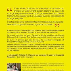 La formidable aventure du fondateur de L'Equipe et directeur du Tour de France. Jacques Goddet raconté par son petit-fils - Photo 1