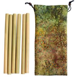 Set 6 pailles en bambou Batiko - Photo 1
