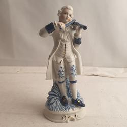 Statuette violoniste en porcelaine 21cm - Photo 0