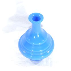 Vase ancien en opaline bleue - XXème  - Photo 1