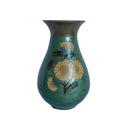 Vase en laiton émail cloisonné - Photo 1