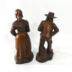  Figurine de couple de bûcheron en résine - Photo 1