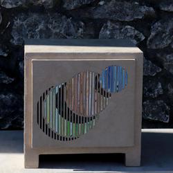 Meuble cube en carton décoré de pailles de papier recyclé - TRËMA  - Photo 0