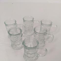 6 verres en verre moulé - style vintage - Photo 0