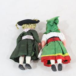 Deux poupées miniatures vintage, costume traditionnels - Photo 1