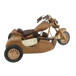 Porte-bouteille moto avec side-car - en bois  - Photo 0