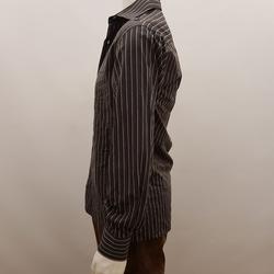 Chemise noire rayée - FIL A FIL - Taille S - tour de col 37 - Photo 1