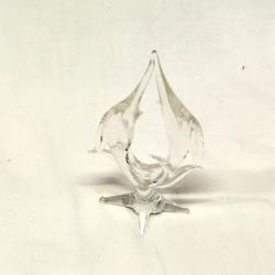 statuette - verre soufflé - fragile - esturgeon - poisson - transparent transparent art déco  - Photo 0