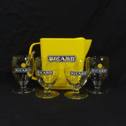 Ensemble carafe et 4 verres publicitaire Ricard - 6 pièces - Photo 0