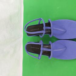Chaussure sandales marque DORATEYMUR matière en cuir d'agneau couleur violet pointure 37 à talon haut style véritable  - Photo 0
