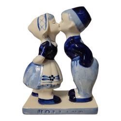 Bisou d'enfants - céramique Delfts Blue peint à la main  - Photo 0