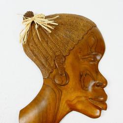 Sculpture profil en bois - art ethnique - format moyen - Photo 1