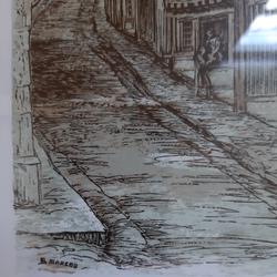 Laval, La Grande Rue, Lithographie originale numérotée, signée par B. Marcou - Photo 1