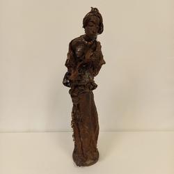 statues de femme africaine en papier mâché et bois  - Photo 1