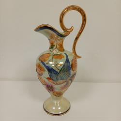 Vase vintage QUAREGNON BELGIUM en céramique . Peint à la main - Photo 0