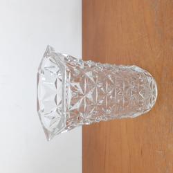 Vase vintage en verre cristal hexagonale ciselé - Photo 1