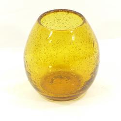 Vase en verre ambré / bullé - Dans le goût de Biot  - Photo 1
