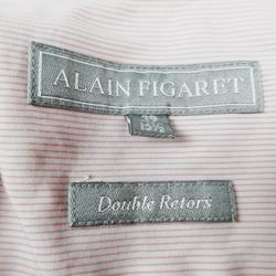 Alain Figaret Chemise rose à manches courtes rayée à détail poche . - Photo 1