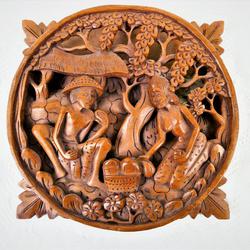 Panneau en bois sculpté origine thailandaise - Photo 1