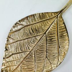 vide-poches/plateau d'ornement en forme de feuille en métal doré - Photo 1