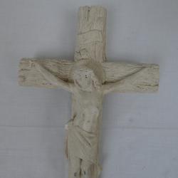 Crucifix En plâtre Vintage Déco - Photo 1