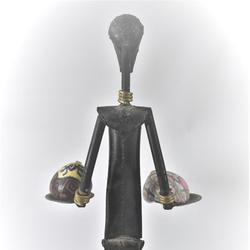 Bougeoir figurine style africain mat patiné déco art africain artisan  - Photo 0