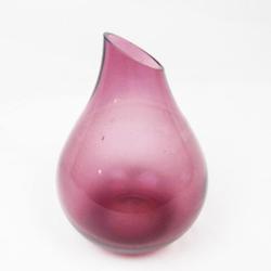 Vase en verre fumé violet H15cm forme poire  - Photo 1