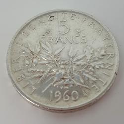 Pièces de 5 Francs 1960,1961,1962 - Photo 1